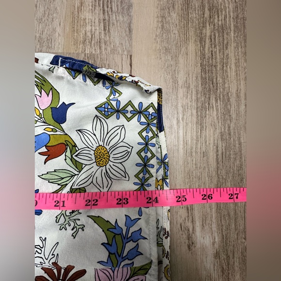 Tory Burch 100% Silk Novelty Print Top Blouse Size 0 - Picture 10 of 11